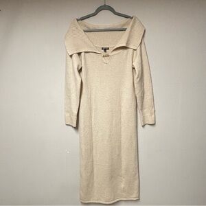 SWNY Cream Knit Sweater Dress